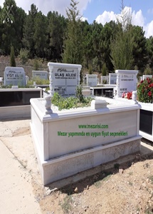 İKİ KİŞİLİK BAŞ TAŞI SÜTUNLU MERMER MEZAR