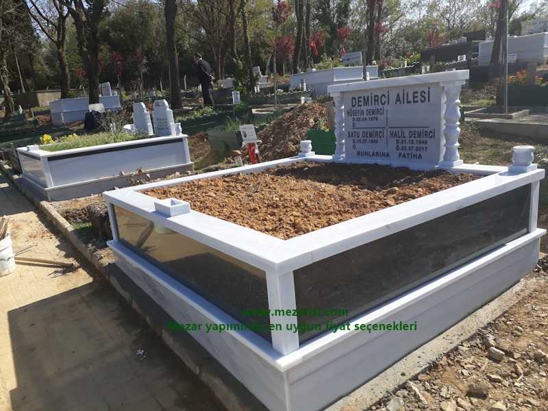 İKİ KİŞİLİK BAŞ TAŞI SÜTUNLU GÖVDE GRANİT MEZAR