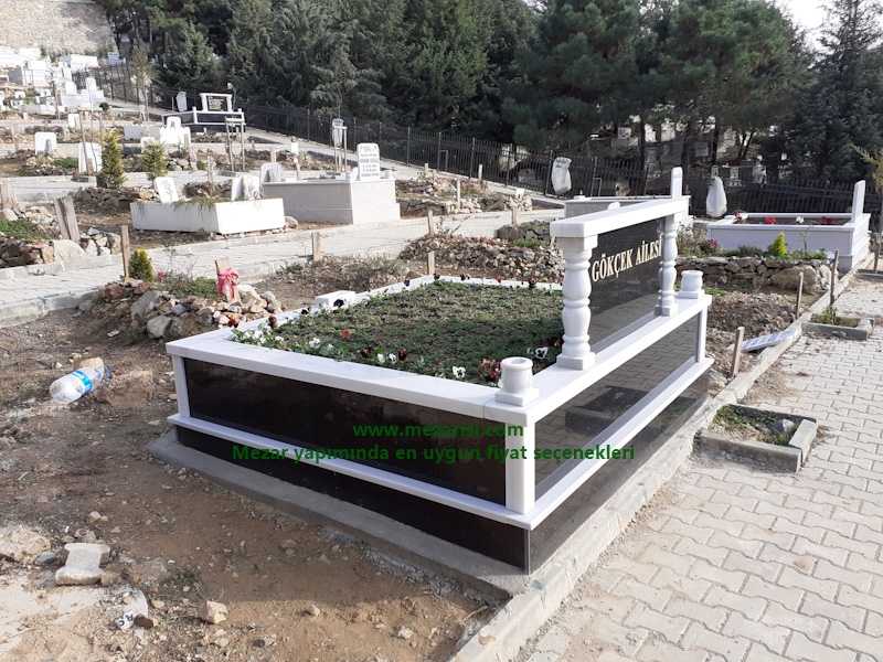 İKİ KİŞİLİK BAŞ TAŞI SÜTUNLU GRANİT MEZAR (2)