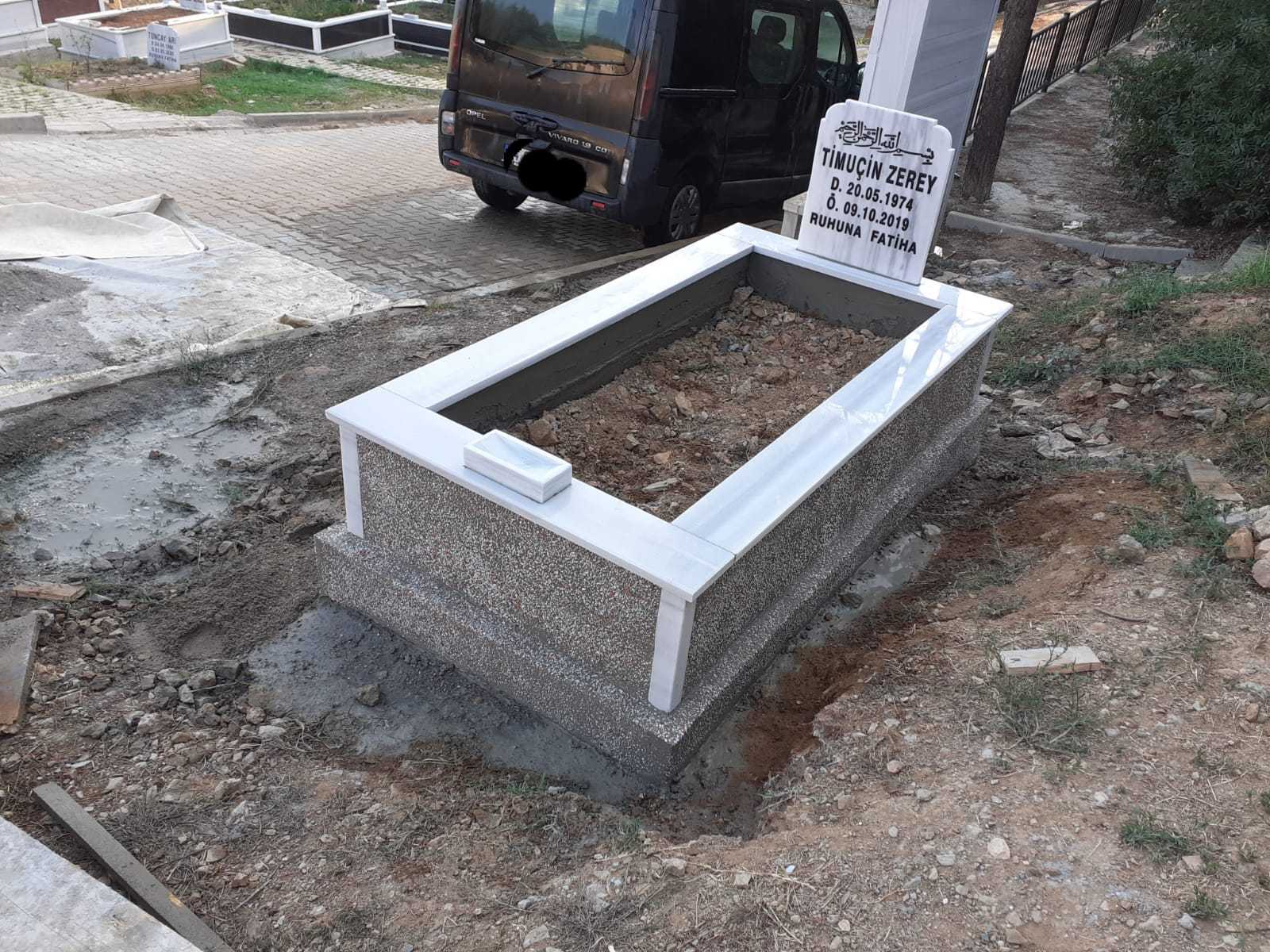 TEK KİŞİLİK MOZAİK MERMER MEZAR (1)